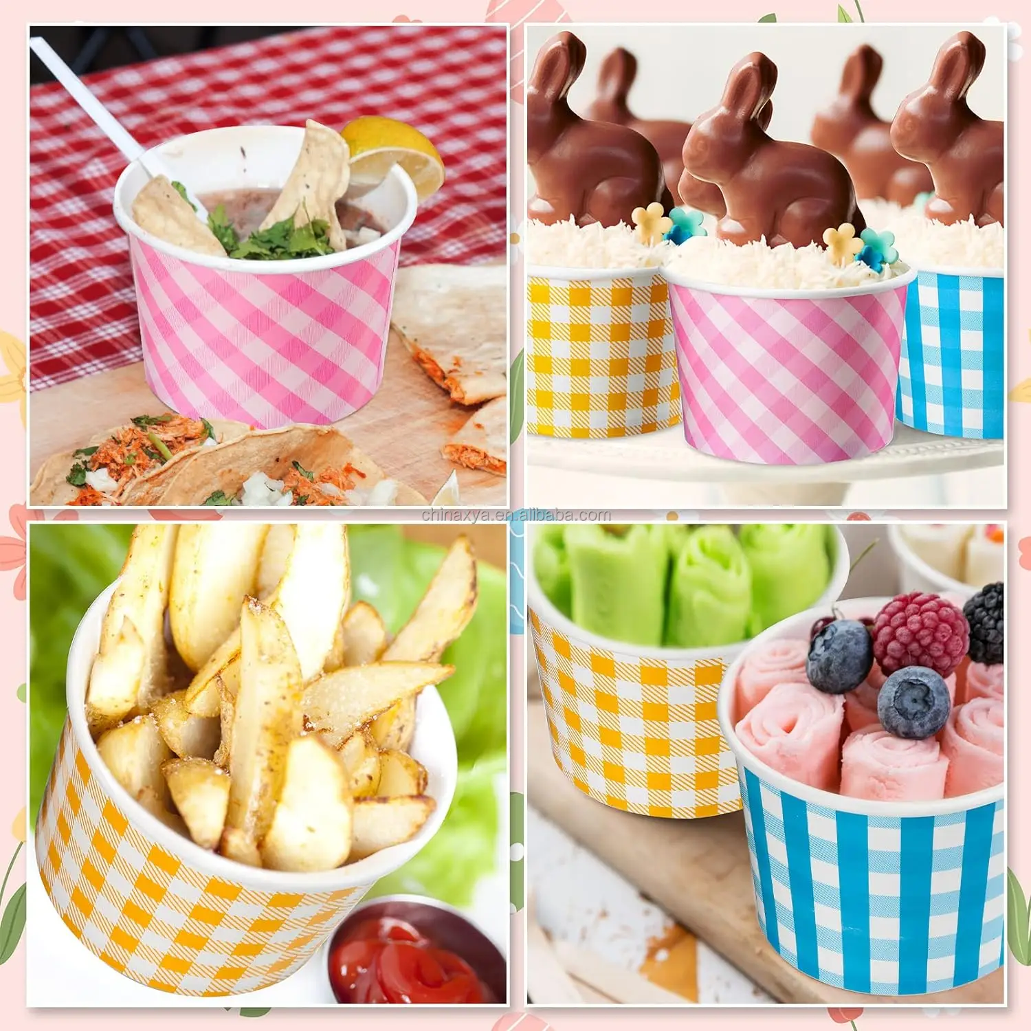 Wholesales Customer Printed Frozen Yogurt Cup Disposable Paper Double PE Ice Cream Cup Dome lid factory