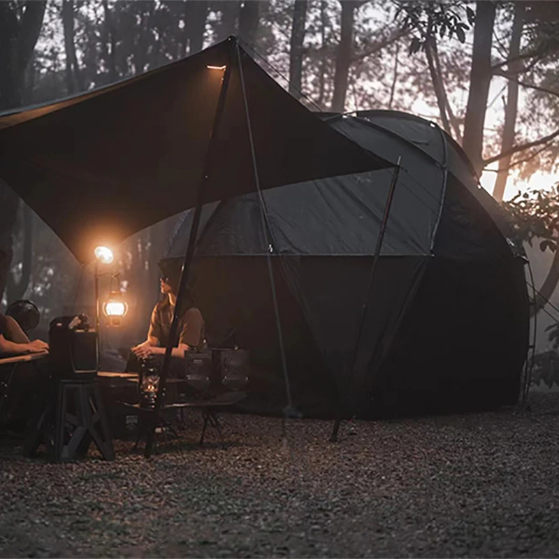 2022 Glamping Hot Sale Dome Tent In Black Camping Geodesic Starry Sky ...