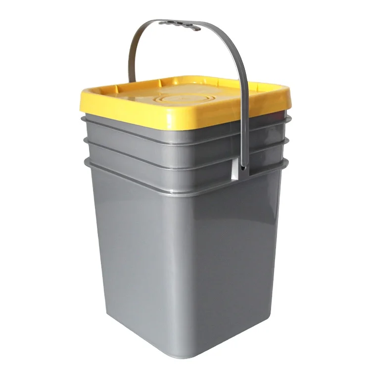 Food Grade Square Plastic Bucket 5 Gallon 20 Litre With Lid And Handle