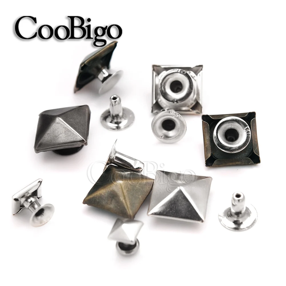 Pyramid Rivet Snap 500Sets Pyramid Cap Rivets Stud Square Rivet Base Spikes Punk Garment ...