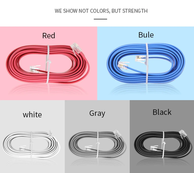 rj 9 shield 4p4c Telephone 24awg 26awg Copper 1m 2m 3m Rj9 Cable