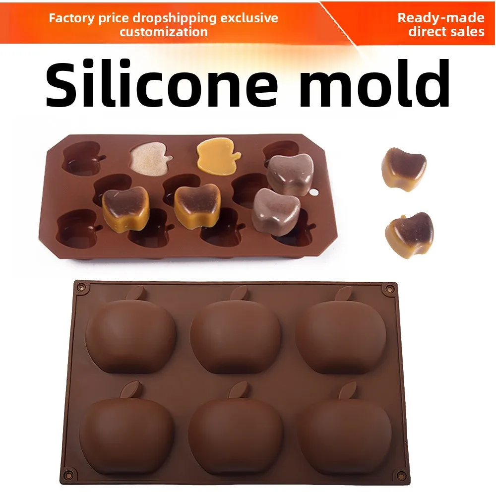 High Temperature Resistant Silicone Apple Mold DIY Crystal Dropping Candy Cheese Chocolate Biscuit Mold for Cake Tools supplier
