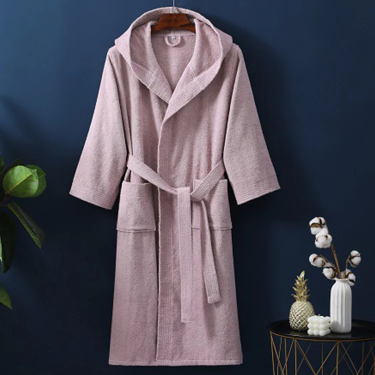 Factory Direct Supply Hooded Terry Cloth Robes Women Men Hotel Long