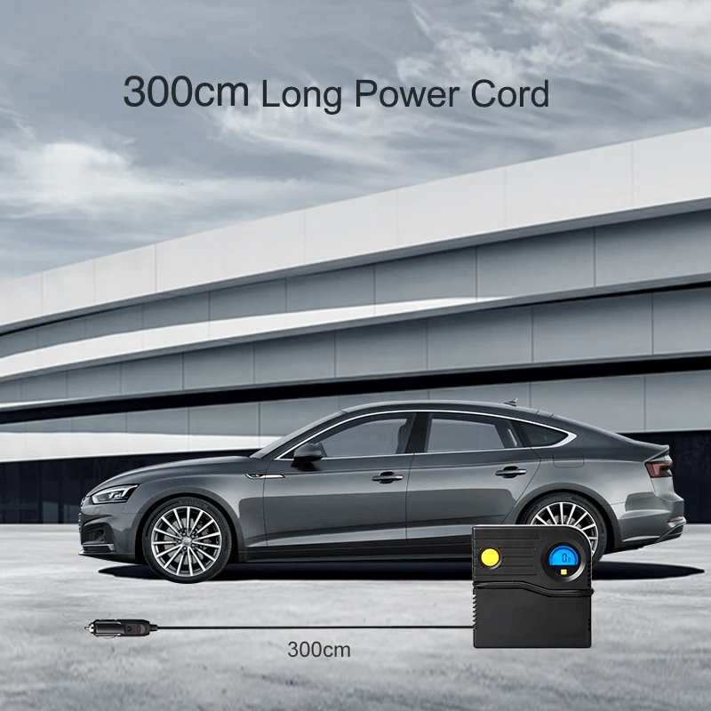 Портативный воздушный насос для автомобильных шин 12 В постоянного тока