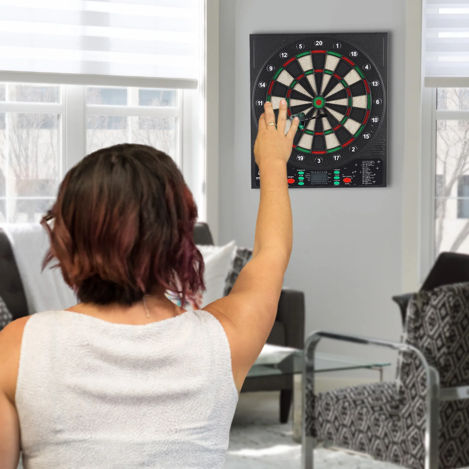 WIN.MAX Fléchettes Électroniques LED - 8 Joueurs, 12 Fléchettes