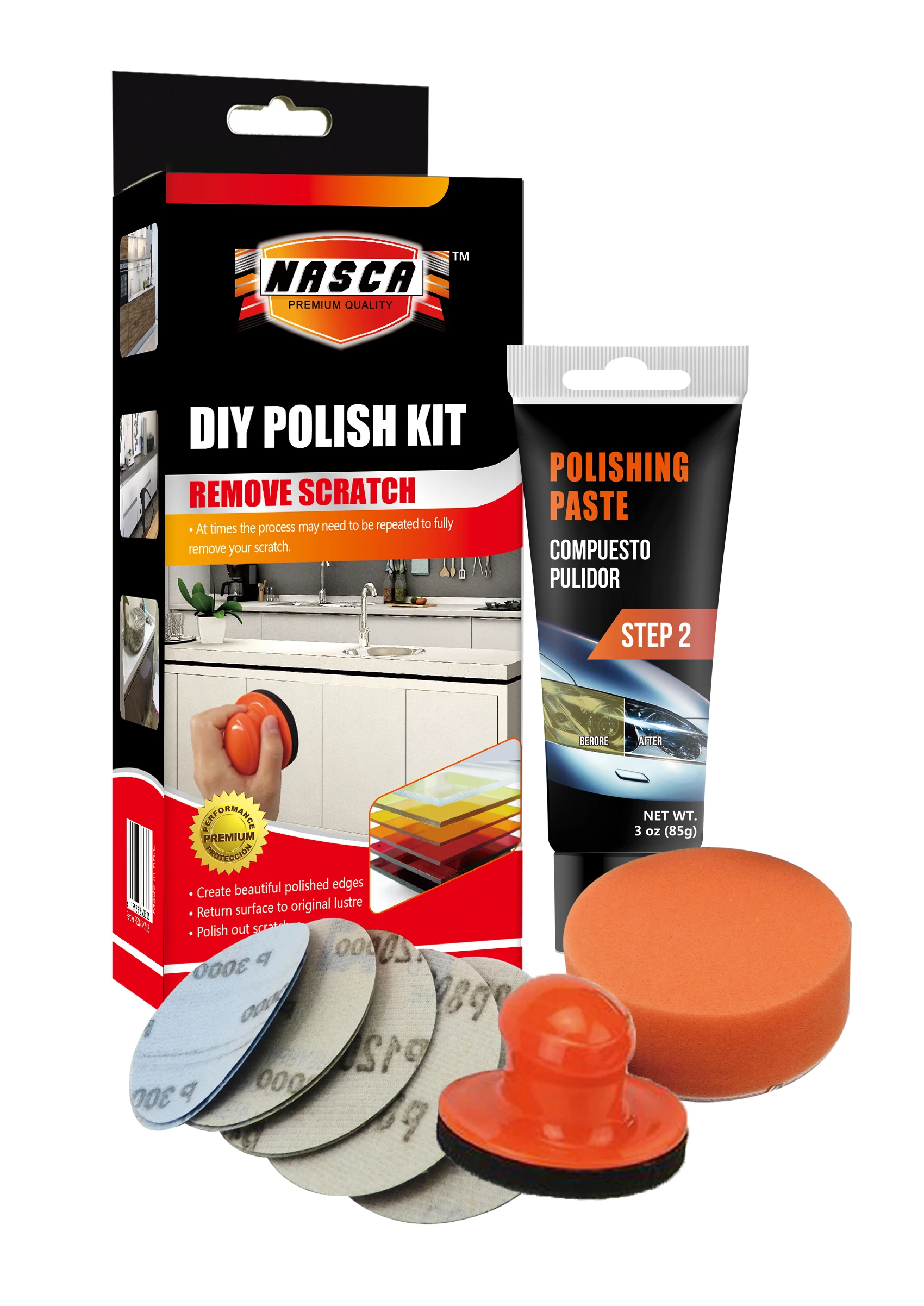 Nasca Complete Car Polishing Kit - China Car Polish Kit, Headlight  Polishing Restoration Kits