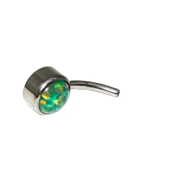 G23 Titanium Internal Thread Opal Gem Navel Ring Highly Polished Body Piercing Jewelry 14G