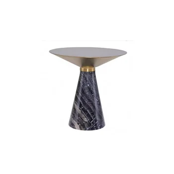 Marble Base Stainless Steel Side Table Gold Top Center Coffee Table