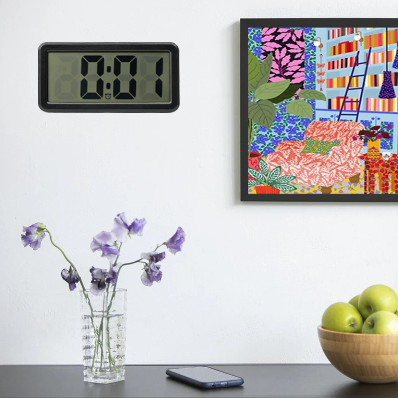 Electronic LCD Large Screen Bedroom Smart Electronic Alarm Clock Snooze Table Wall Clock