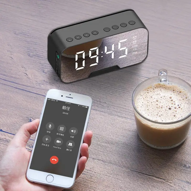 Led Digital Display Sleep Timer Bluetooth Speakers for Alarm Clock Wireless Speaker