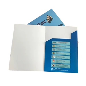 HUATONG Custom Printed A4 Size Rigid Presentation Folder Two Pocket File Clip Paper Office Stationery for Document Storage