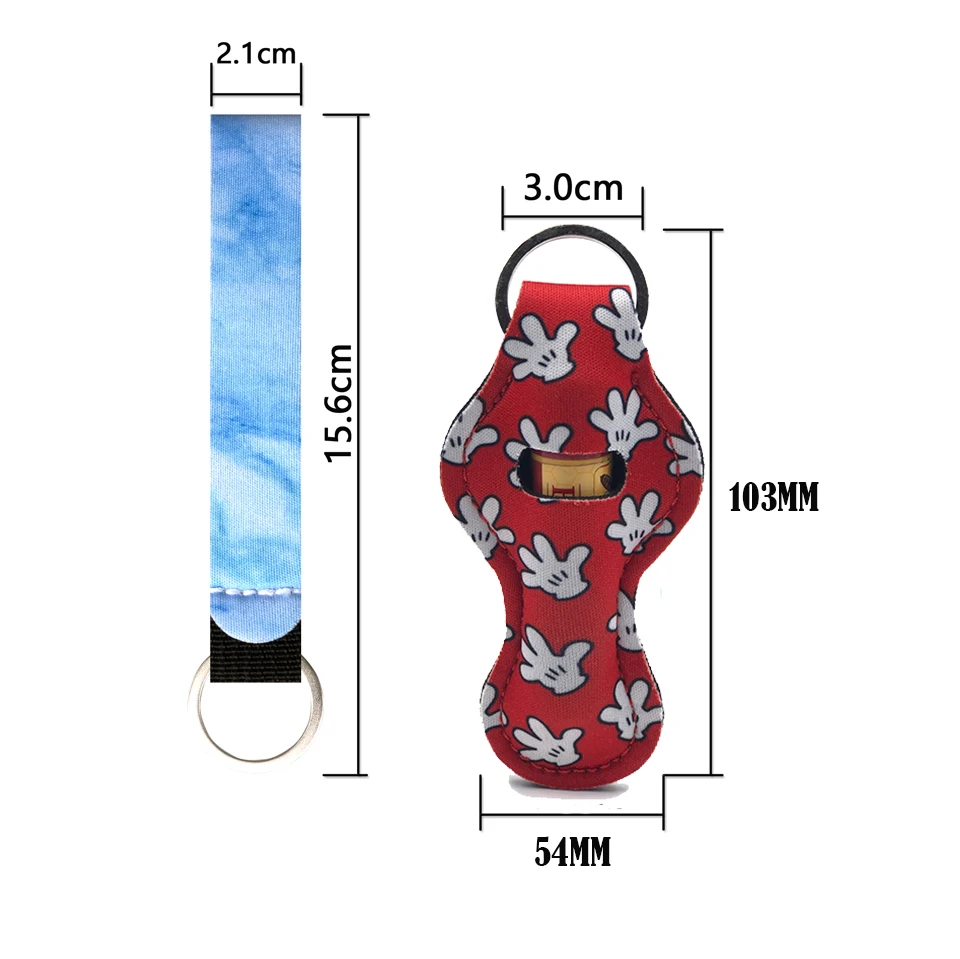 Neoprene Keychain Wristlet With Chapstick Holder Chapstick Holder Bulk