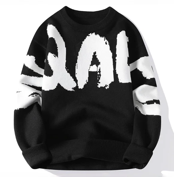 Custom Logo Oem & Odm Men Sweater Pullover Jacquard Pattern Knitted Top ...