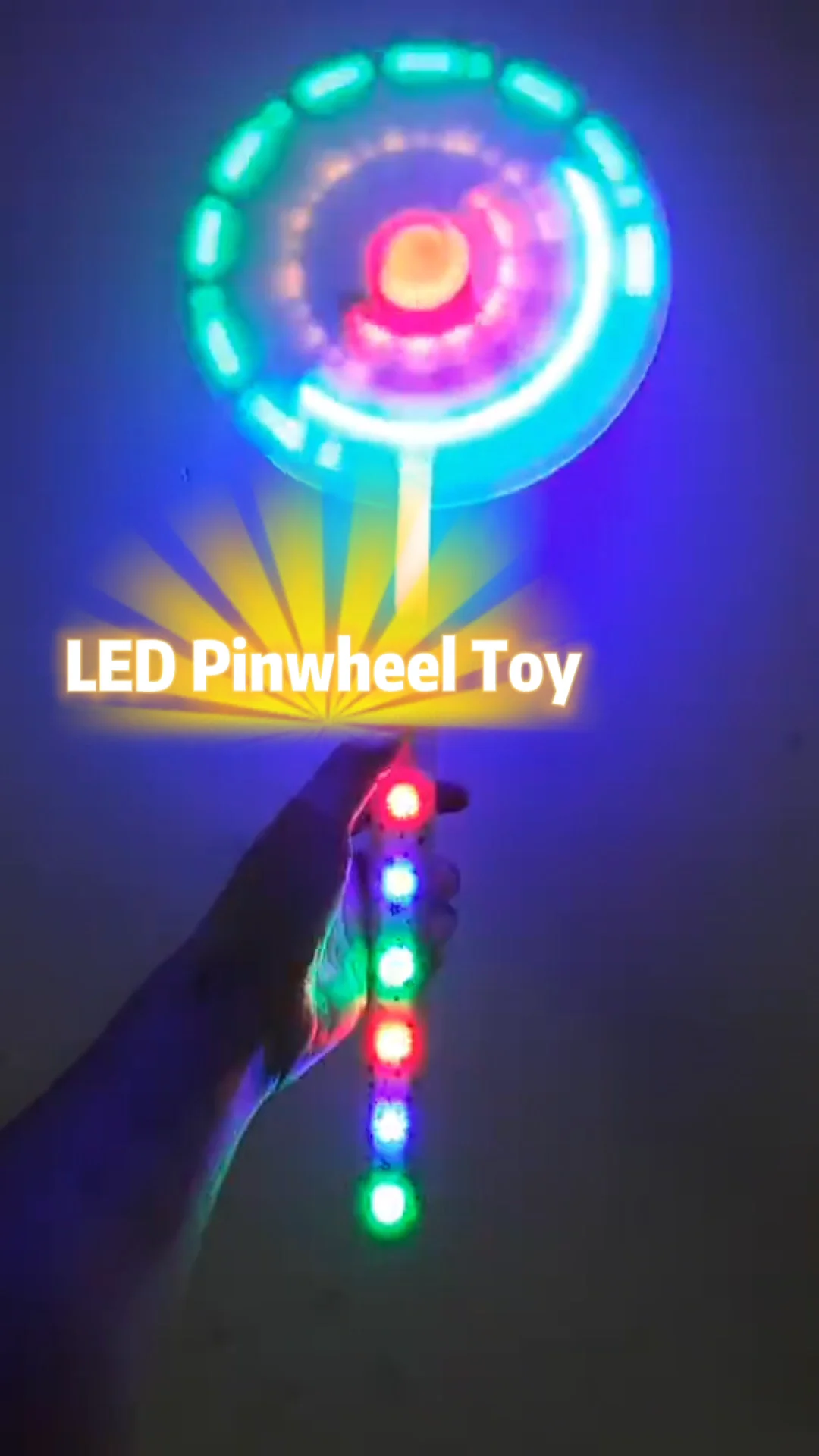 Fl33 New Trending Toy Magic Wand Windmill Kids Led Spinning Toy