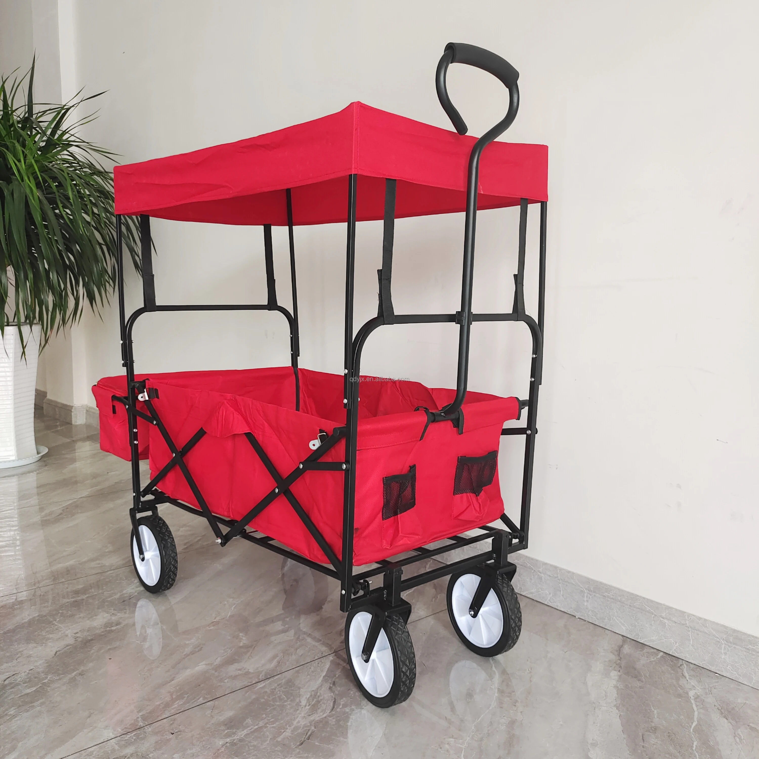야외 캠핑 카트 어린이용 지붕이 있는 카트 트롤러 피크닉 해변 3