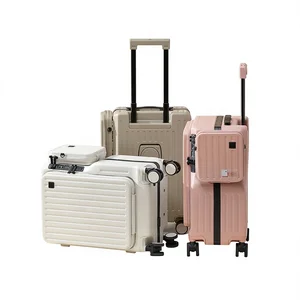 custom logo Luggage Trolley Case 20 Inch Boarding Travel Case Side Open Cover PC Case USB Interface Waterproof TSA Lock Durable