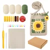 Beige sunflower granny-style crochet kit