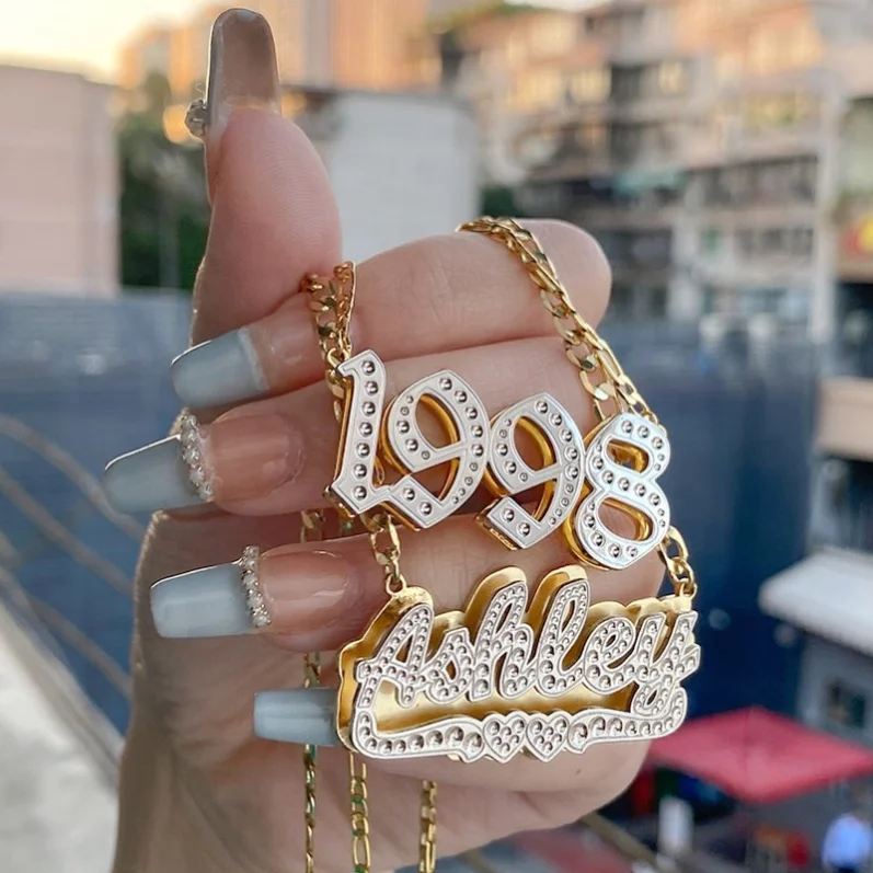 Custom Letters Name Pendant Necklace Personalized Jewelry