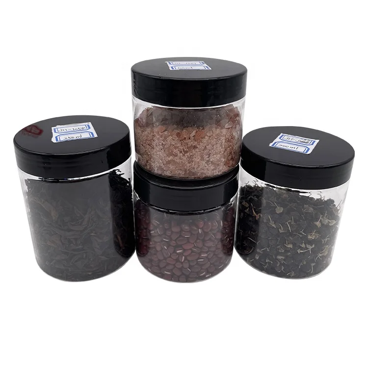 50ml 100ml 200ml 300ml 400ml 500ml PET Container Plastic Jars for Peanut Butter Honey Jams With Screw Top Lid