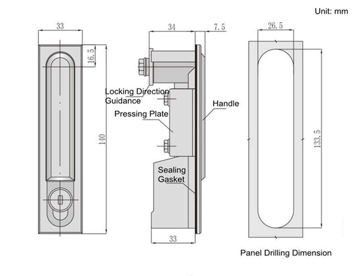 Industrial Locking System Electrical Control Panel Cabinet Door Electrical Panel Lock MS818