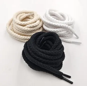 Round 6mm thicker string laces cotton rope shoelace round for shoe lace