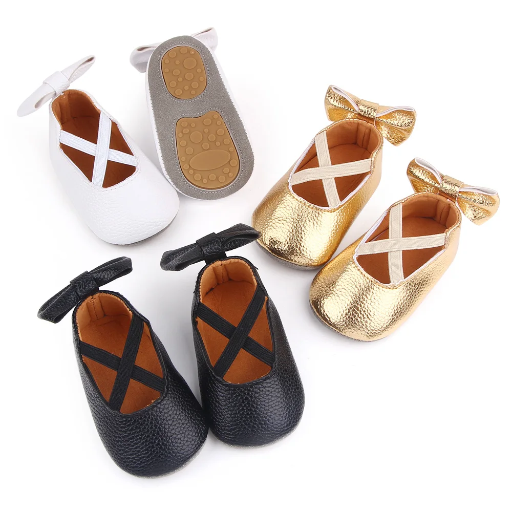 Newborn toddler shoes lovely bow baby girls princess shoes girls soft sole walking shoes wholesale factory
