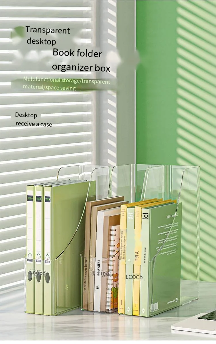 Desktop transparent File Rack Storage box Book Desk Shelving Bookshelf Bookstand Office desk file box supplier