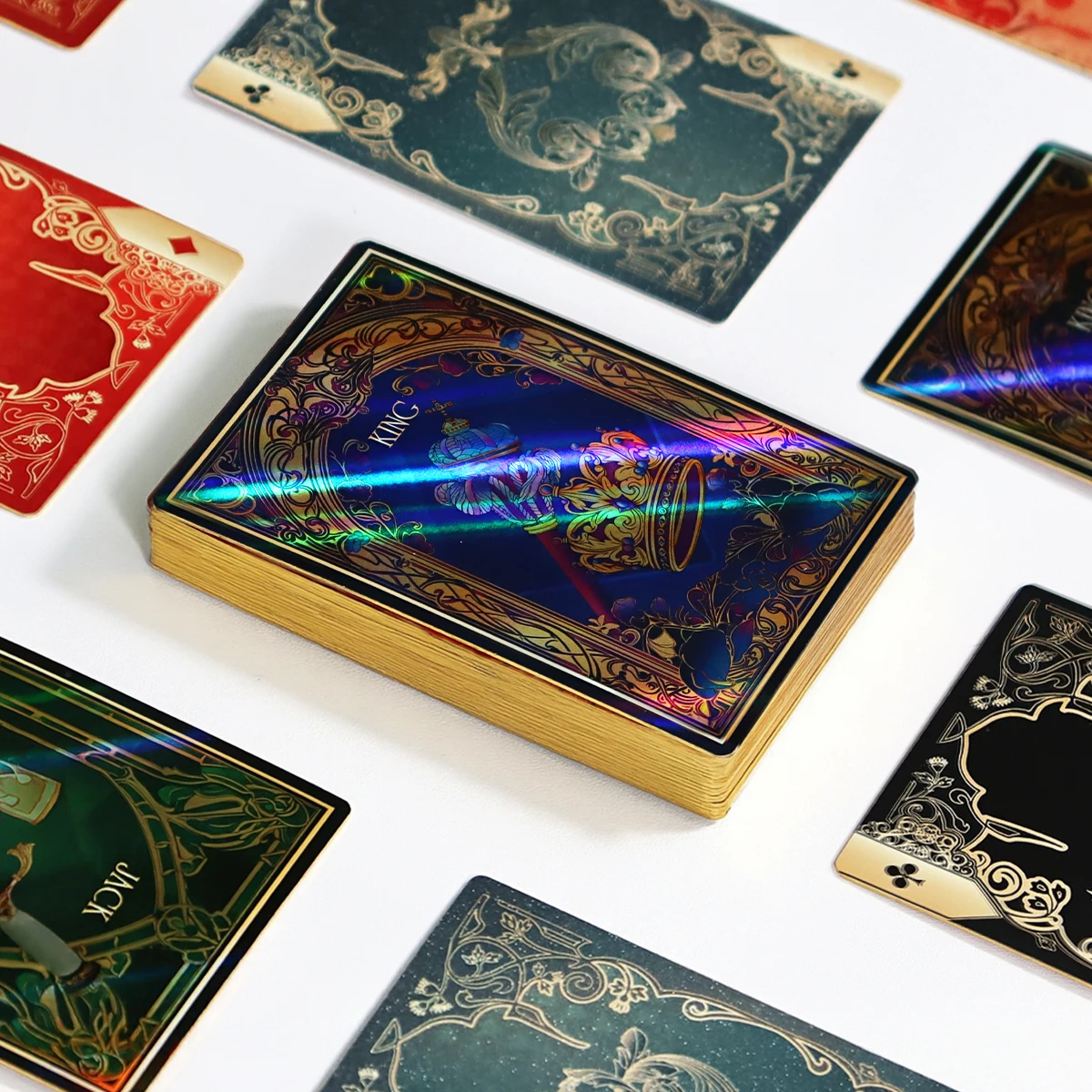 custom holographic playing cards Holographic Gilded Wonder Playing Cards main image 1