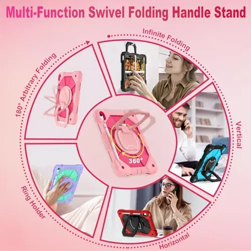 product laudtec case for ipad 11th generation full body drop protective case 10th gen with rotating stand screen protector pencil holder-3