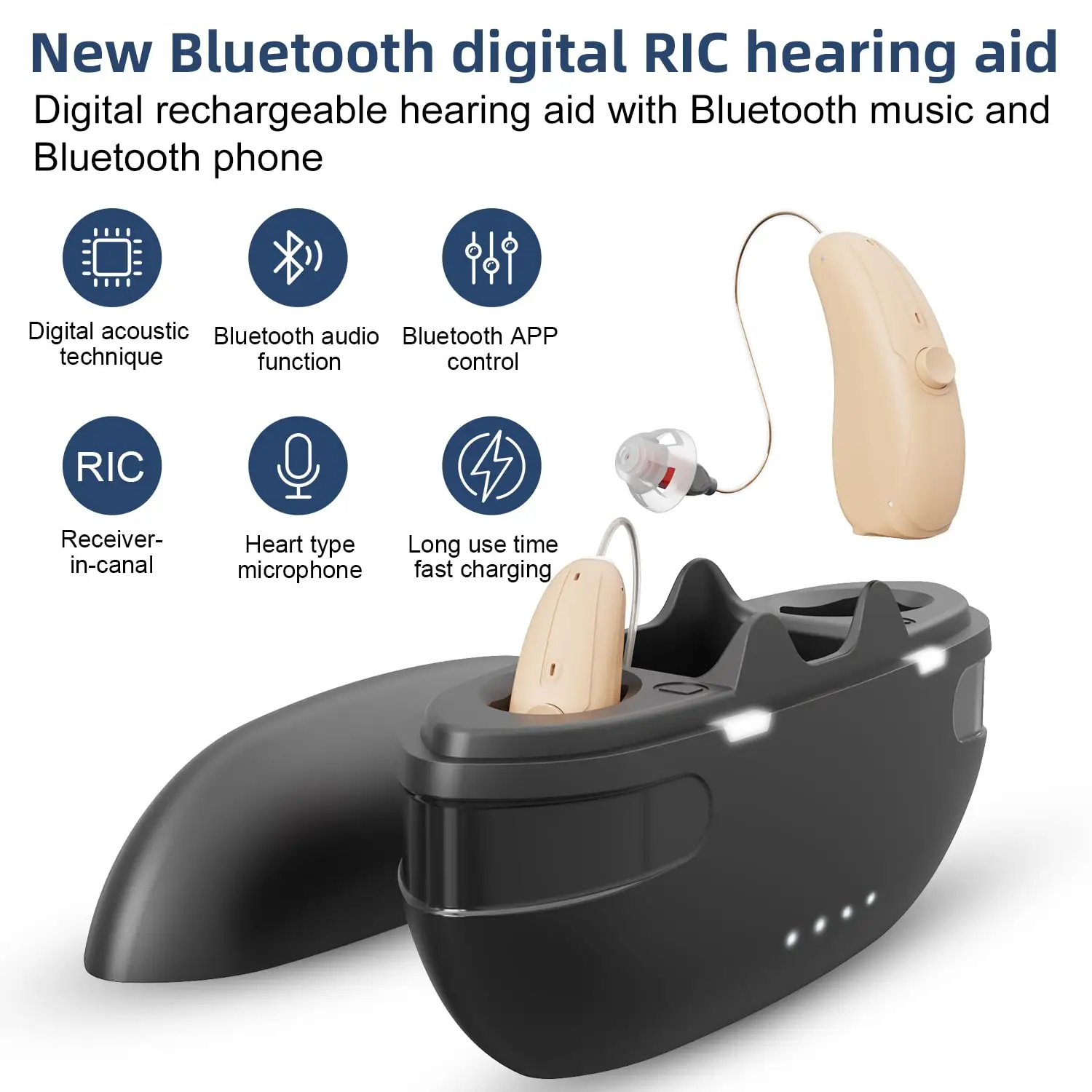 Bluetooth Ric 16channel Behind The Ear Hearing Aids For The Deaf
