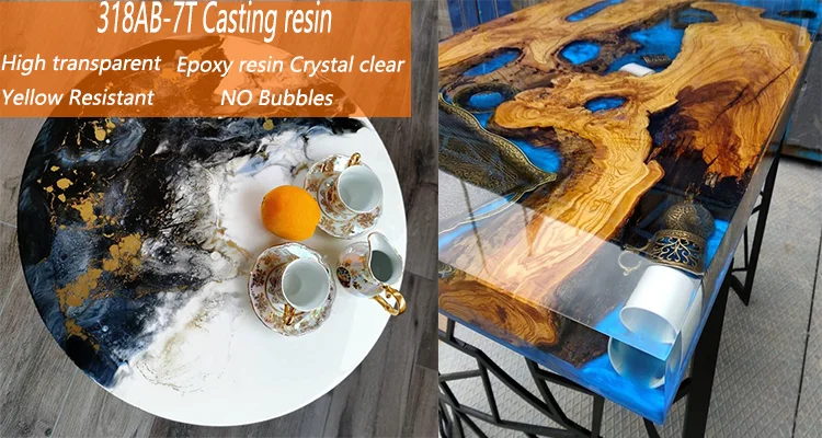 Epoxy Resin Transparent Table Handcrafted Custom