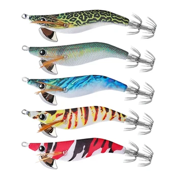 CHEERY Palmer 9cm 7g Luminous Squid Jig Lures Wood Shrimp Squid Fishing Lure Saltwater Fishing Bait Glow Squid Jig – Metal Jig – view 3