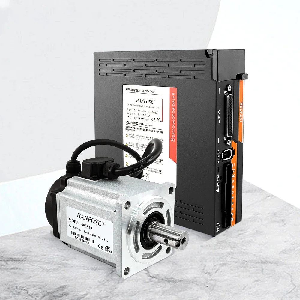 HANPOSE High Performance 60 Servomotorsats 60SS40 0,4 kW ASD240 220 V 1,3 N·m 2,5 A 3000–6000 rpm 400 W Ac Servomotor Driv