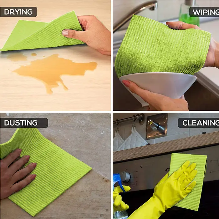 Customizable 80% Polyester 20% Polyamide Kitchen Dish Cloth Cellulose Sponge Cloth with Hook Direct Manufacturer's Bulk Supply