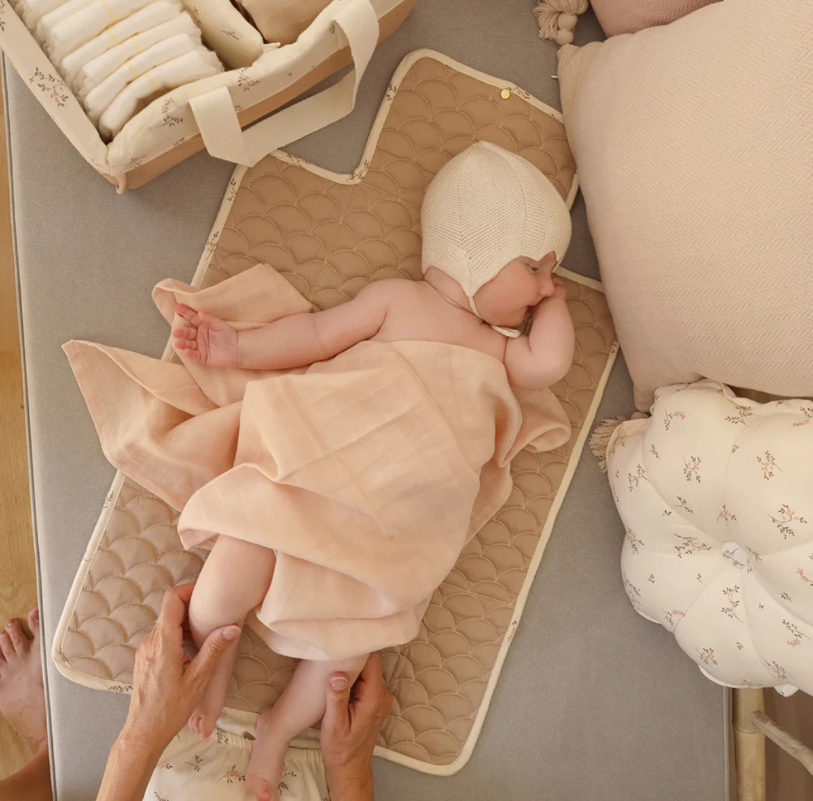 Quilting Design Customized Waterproof Cambiador Bebe Portatil Portable Washable Soft Diaper Changing Mat PadFor Babies