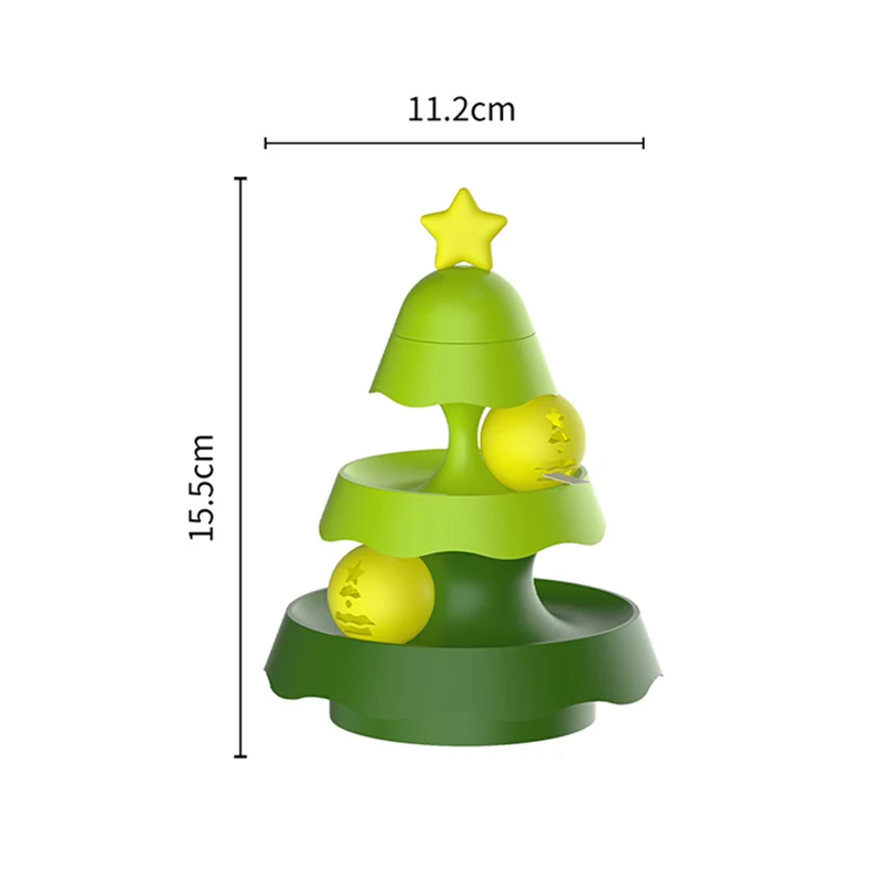 New Interactive Christmas Tree Shaped Catnip Toys Luminous Plastic Cat Track and Turntable Mint Pet Playful Tunnel Cat Toy