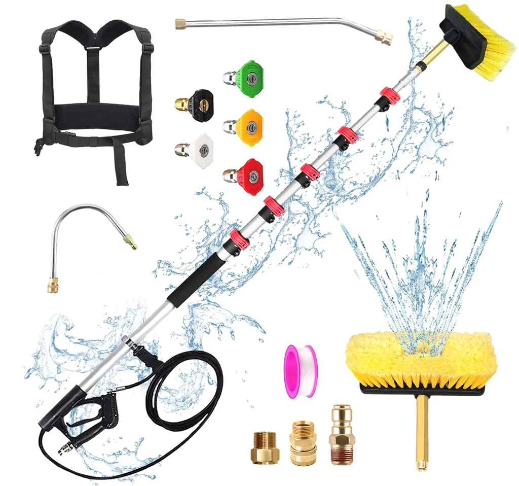18ft Telescopic Power Water Gun Extension Rod New Condition Pressure Washer Gutter Cleaner Wand Gutter Cleaner Telescopic Rod