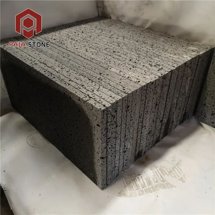 Construction material cheap price natural polished hainan black basalt stone for Outdoor Wall Cladding Tiles