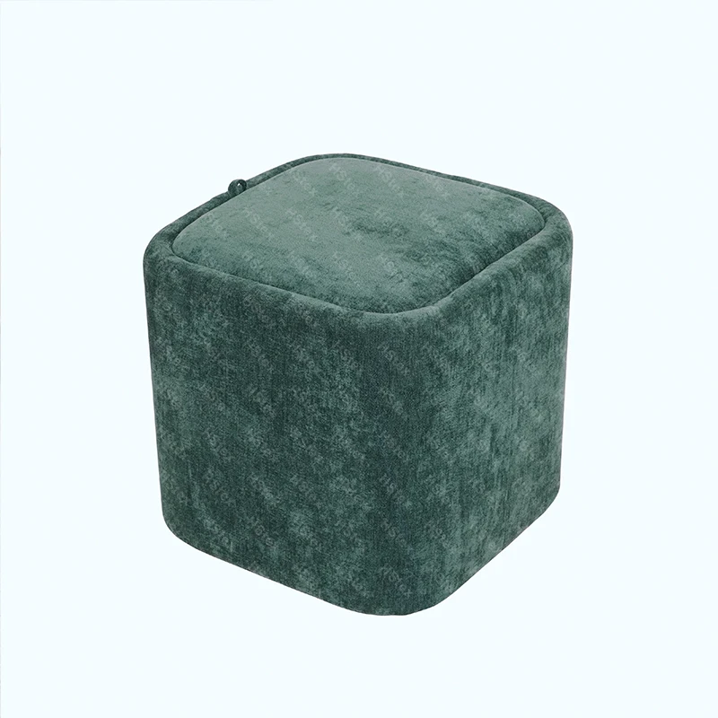 Storage Stool Soft Skin-Friendly Ottoman Velvet Upholstery Multi-Purpose Stool Seat Entry Hotel Living Room