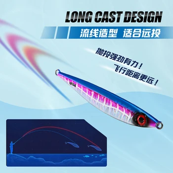 Jigging Pro Luminous Jigging Lure 40g 60g 80g 100g Shore Jig Lure for Mackerel Fish Hard Saltwater Fishing Lure Fishing Gear – Metal Jig – view 4