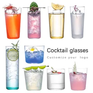 Бар Mojito-д зориулсан лого бүхий нимгэн урт ундааны Colin Highball аяга Martini коктейлийн шилний захиалгат шулуун коктейлийн шил