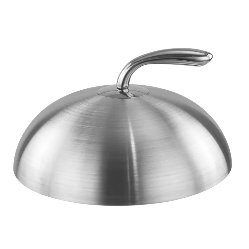 Stainless Steel Teppanyaki Dome Dish Lid with Handle Prevents