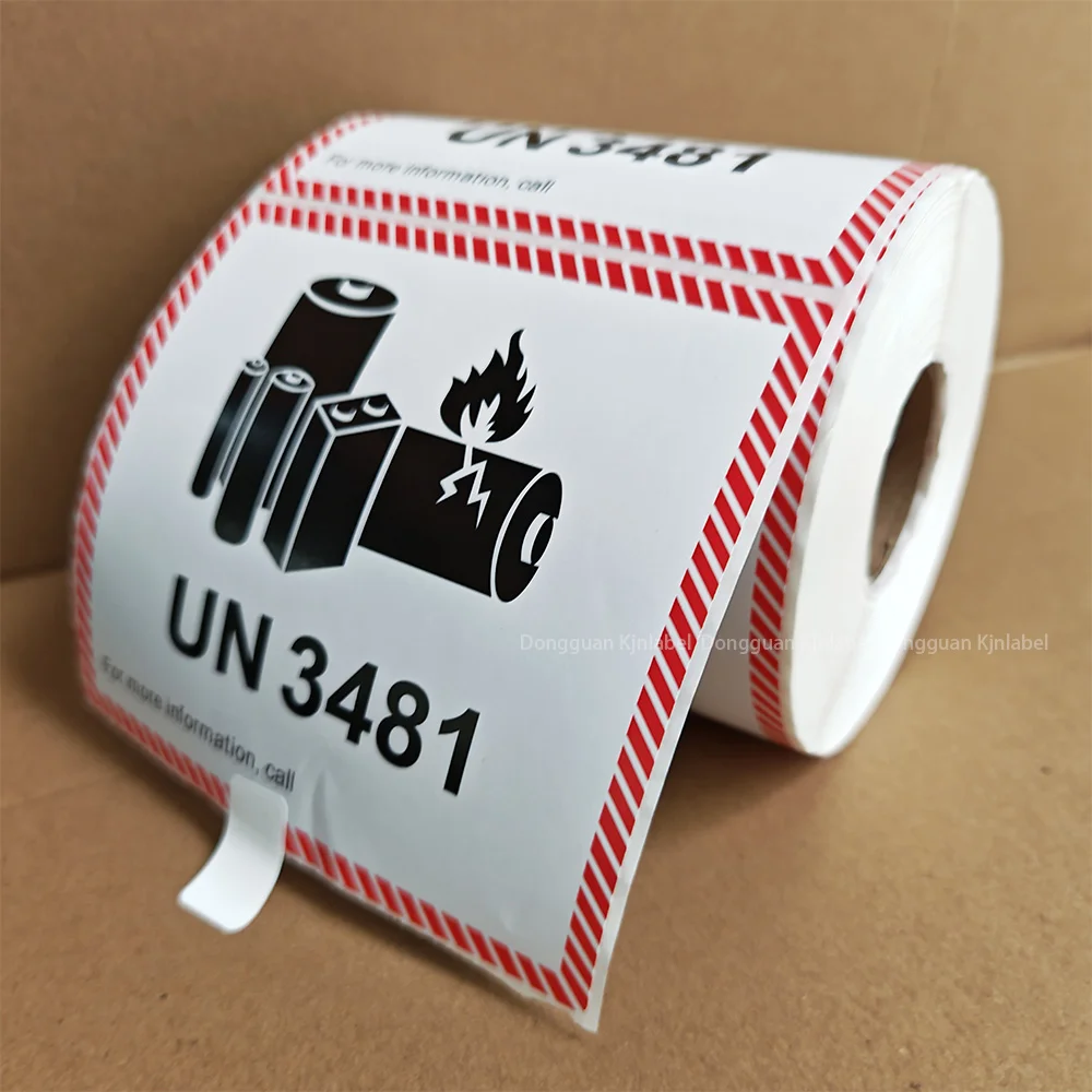 Battery Shipping Warning Sticker Sea Warning Label UN3481 UN3480 Caution Label for Air Sea Road and Rail Transportation factory