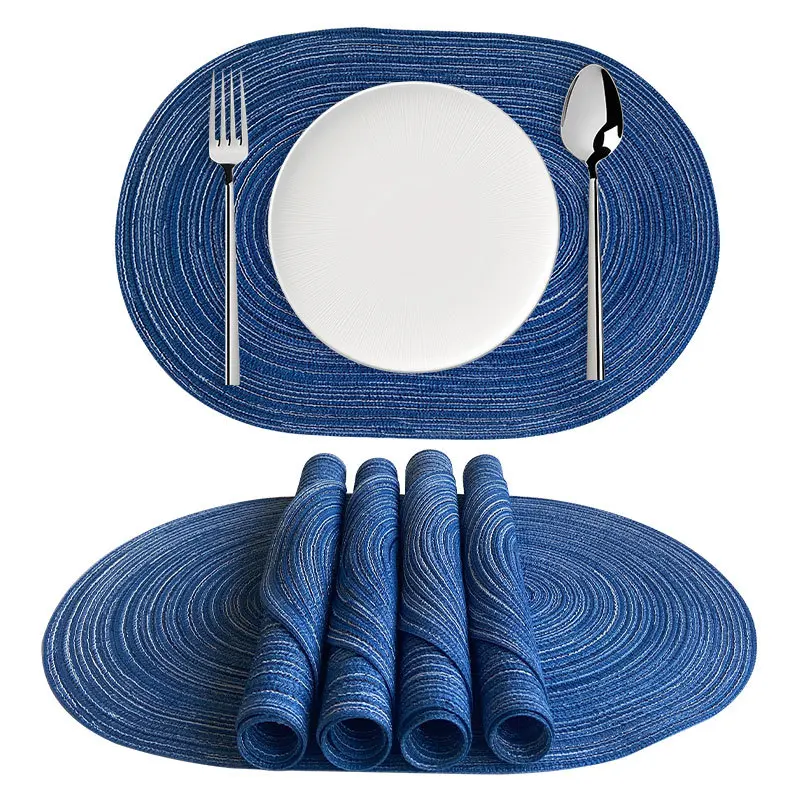 Inyahome Natural Heat-Resistant Plastic Kitchen Accessories-Oval Braided Woven Placemats aperçu 8