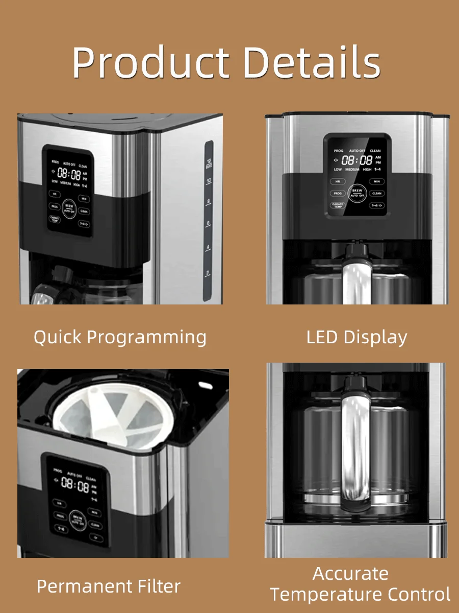 Home Use Smart Stainless Steel Automatic Cuisinart Coffee Maker