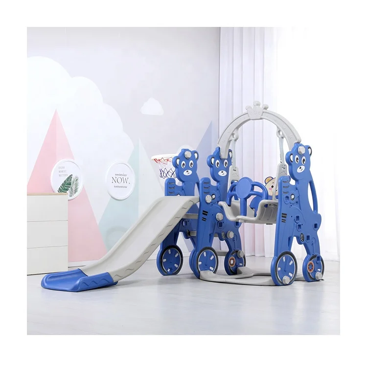 Customized plastic swing and slide set for kids children