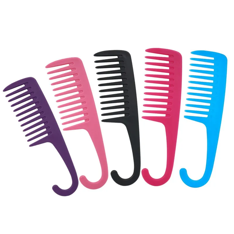 Большие широкие зубные гребни с крючком пластиковые распутывающиеся хорошо распутываются изогнутыми крючками расческа для уменьшения выпадения волос