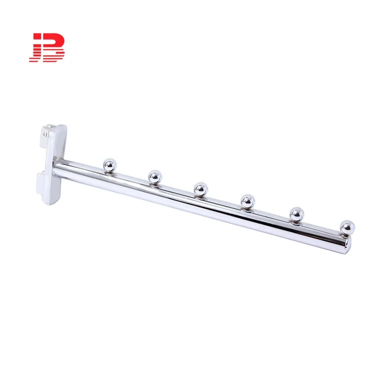 Supermarket retail stores metal chrome waterfall display hooks for slotted channel