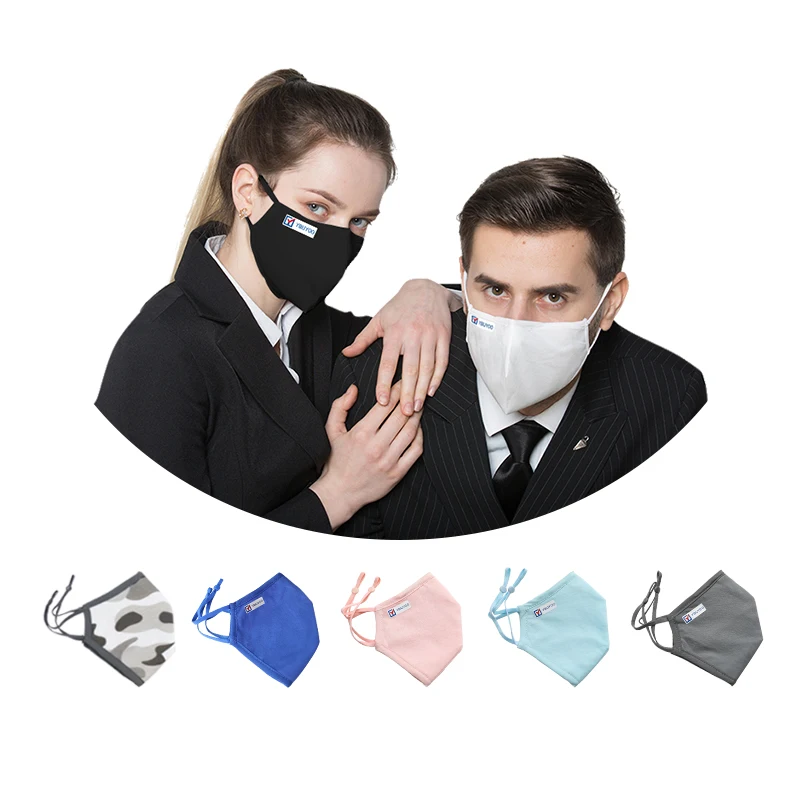 Нано-фильтрующие многоразовые маски для лица с пользовательским логотипом FFP2, нано-технологическая маска из чистого хлопка CE FFP2 нано-маска
