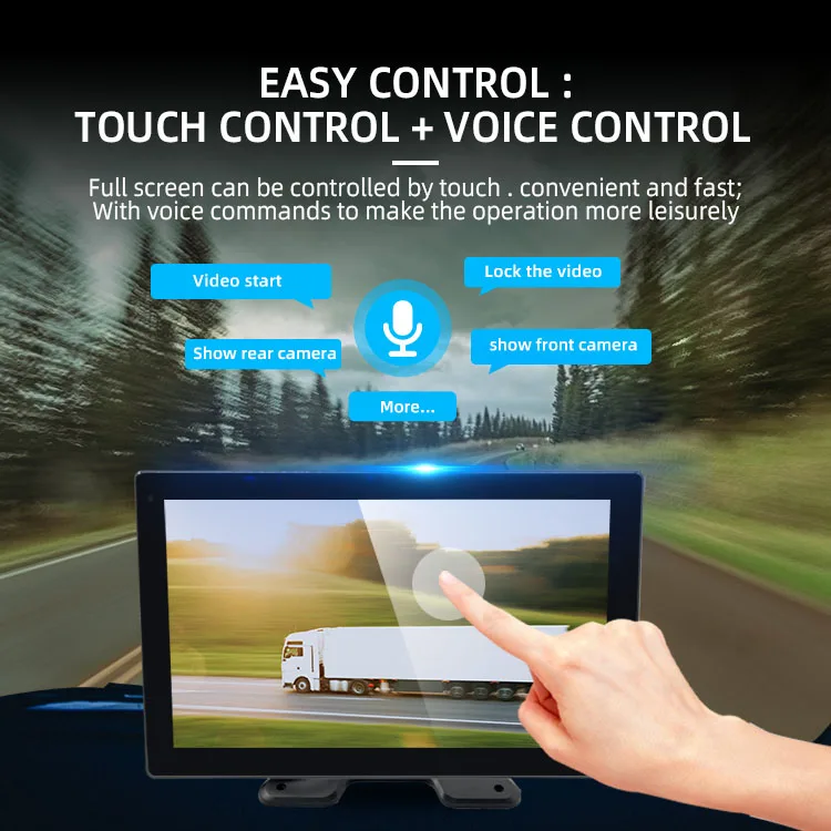 Wemaer 10 Inch 6CH BSD AI Touch Screen 6 Channels AHD DVR Recorder Vehicle Camera Monitor Blind Spot Detection System for Truck details